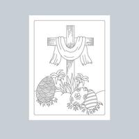 mano disegnato Pasqua sfondo linea arte illustrazione vettore