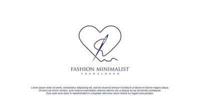 minimalista semplice taylor negozio moda logo con creativo design premio vettore