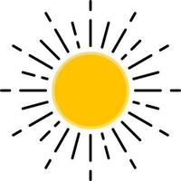 sole icone vettore simbolo, dipinto solare simboli, luce del sole e solare incandescenza, Alba o tramonto. decorativo cerchio pieno e metà sole e luce del sole. caldo solare energia per abbronzatura. vettore cartello