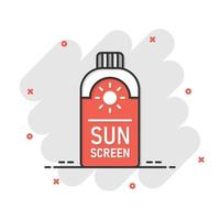 sole protezione icona nel piatto stile. crema solare crema vettore illustrazione su bianca isolato sfondo. spf cura attività commerciale concetto.