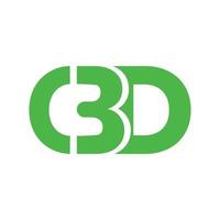 CBD olio o cannabidiolo lettermark logo per CBD canapa olio etichetta design o scatola design modello vettore