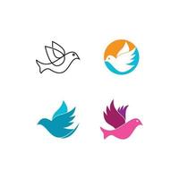 logo della colomba dell'ala dell'uccello vettore