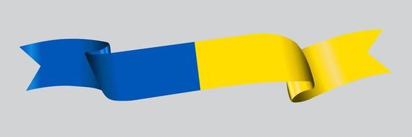 3d bandiera di Ucraina su nastro. vettore