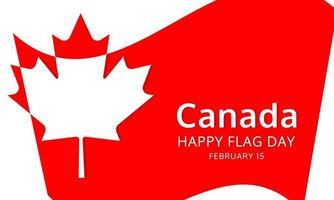 Canada contento bandiera giorno, febbraio 15 celebrare sfondo con acero foglia. vettore illustrazione