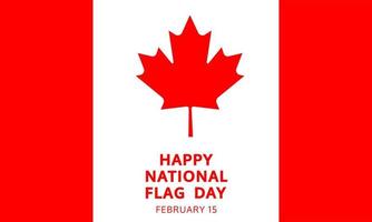 Canada contento bandiera giorno, febbraio 15 celebrare sfondo con acero foglia. vettore illustrazione