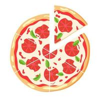 delizioso Margherita Pizza. veloce cibo illustrazione. vettore eps10