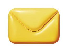 Busta vettore e-mail. postale lettere realistico 3d icona design nel plastica cartone animato stile. invio messaggi simbolo. isolato su bianca sfondo. giallo colore illustrazione
