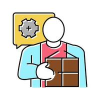 illustrazione vettoriale dell'icona a colori del facilitatore dei servizi di imballaggio