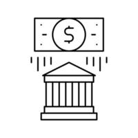 illustrazione isolata del vettore dell'icona della linea di denaro sicuro della banca