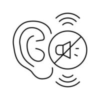 illustrazione vettoriale dell'icona della linea di perdita dell'udito