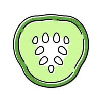 illustrazione vettoriale dell'icona del colore del cetriolo della fetta