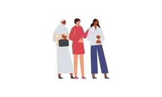 fiducioso donne d'affari In piedi insieme. forte femmine imprenditori supporto ogni altro vettore