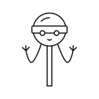 lollopop dolce personaggio linea icona vettore illustrazione