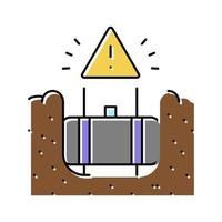 illustrazione vettoriale dell'icona a colori per la rimozione del serbatoio di stoccaggio sotterraneo