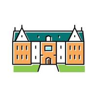 illustrazione vettoriale dell'icona del colore della casa del palazzo