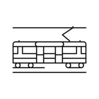 illustrazione vettoriale dell'icona della linea del tram del cerchio della città