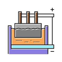 illustrazione vettoriale dell'icona del colore della produzione di alluminio per elettrolisi