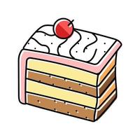 pezzo torta cibo dolce colore icona vettore illustrazione