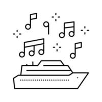 musica a tema crociera linea icona vettore illustrazione