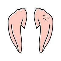 illustrazione vettoriale dell'icona del colore del pollo della punta dell'ala