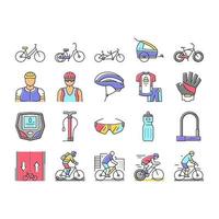 il trasporto della bici e le icone degli accessori impostano il vettore
