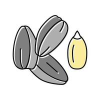 illustrazione vettoriale dell'icona del colore dei semi di girasole