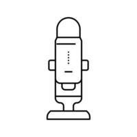 pulsante mic microfono linea icona vettore illustrazione