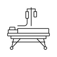 illustrazione vettoriale dell'icona della linea della barella di rianimazione