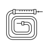 classico narghilè tubo flessibile linea icona vettore illustrazione