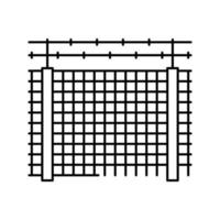 illustrazione vettoriale dell'icona della linea di recinzione di sicurezza