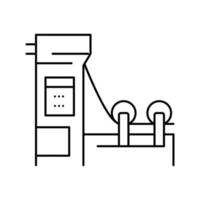 illustrazione vettoriale dell'icona della linea della macchina per la produzione di carta