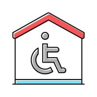 casa per disabili icona a colori illustrazione vettoriale