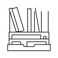 illustrazione vettoriale dell'icona della linea dell'organizzatore della scrivania