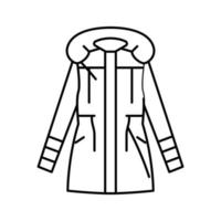 parka giacca capispalla femmina linea icona vettore illustrazione