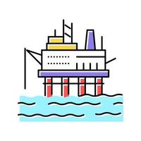 illustrazione vettoriale dell'icona del colore dell'impianto di perforazione della benzina di mare