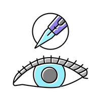 illustrazione vettoriale dell'icona del colore del tatuaggio dell'eyeliner