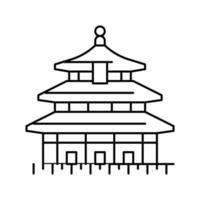 illustrazione vettoriale dell'icona della linea del tempio del cielo
