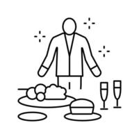 illustrazione vettoriale dell'icona della linea aziendale del ristoratore