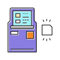 ATM con tecnologia rfid icona a colori illustrazione vettoriale
