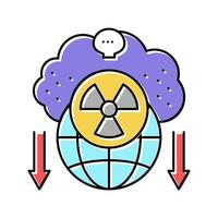 illustrazione vettoriale dell'icona del colore del problema sociale dell'energia atomica