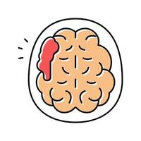 cervello ictus colore icona vettore illustrazione