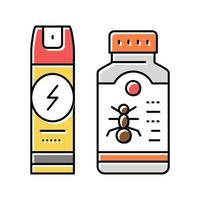 illustrazione vettoriale dell'icona dello spruzzatore di liquido chimico insetticida e dell'icona del colore della bottiglia