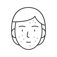 illustrazione vettoriale dell'icona della linea di eruzione cutanea del viso
