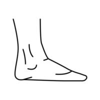 illustrazione vettoriale dell'icona della linea del corpo della caviglia