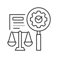 illustrazione vettoriale dell'icona della linea di competenza della legge