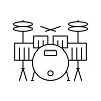 illustrazione vettoriale dell'icona della linea dello strumento del basso del ritmo del tamburo