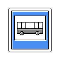 autobus strada cartello colore icona vettore illustrazione