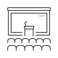 illustrazione vettoriale dell'icona della linea della sala conferenze