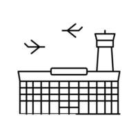 illustrazione vettoriale dell'icona della linea di costruzione dell'aeroporto