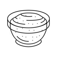ciotola mostarda salsa cibo linea icona vettore illustrazione